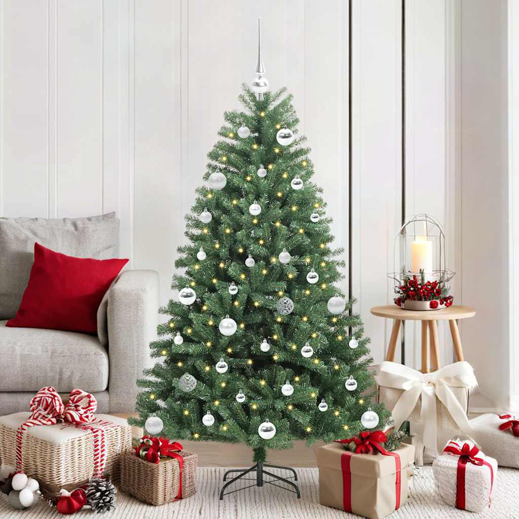 Artificial Hinged Christmas Tree Green 150 cm PVC and Metal