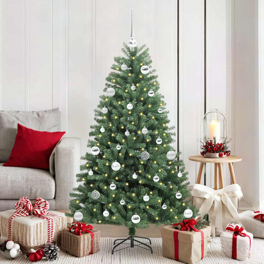 Artificial Hinged Christmas Tree Green 150 cm PVC and Metal