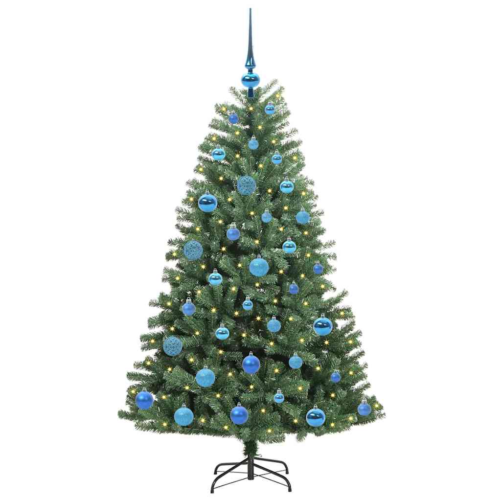 Artificial Hinged Christmas Tree Green 150 cm PVC and Metal