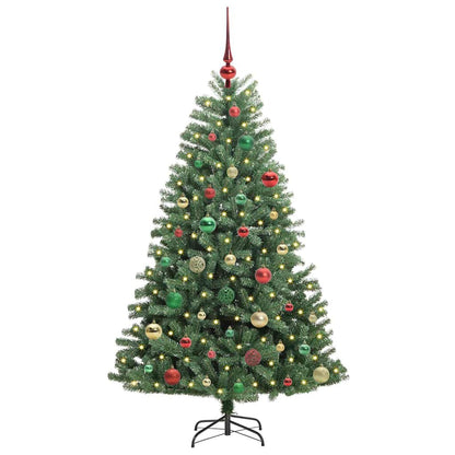 Artificial Hinged Christmas Tree Green 150 cm PVC and Metal