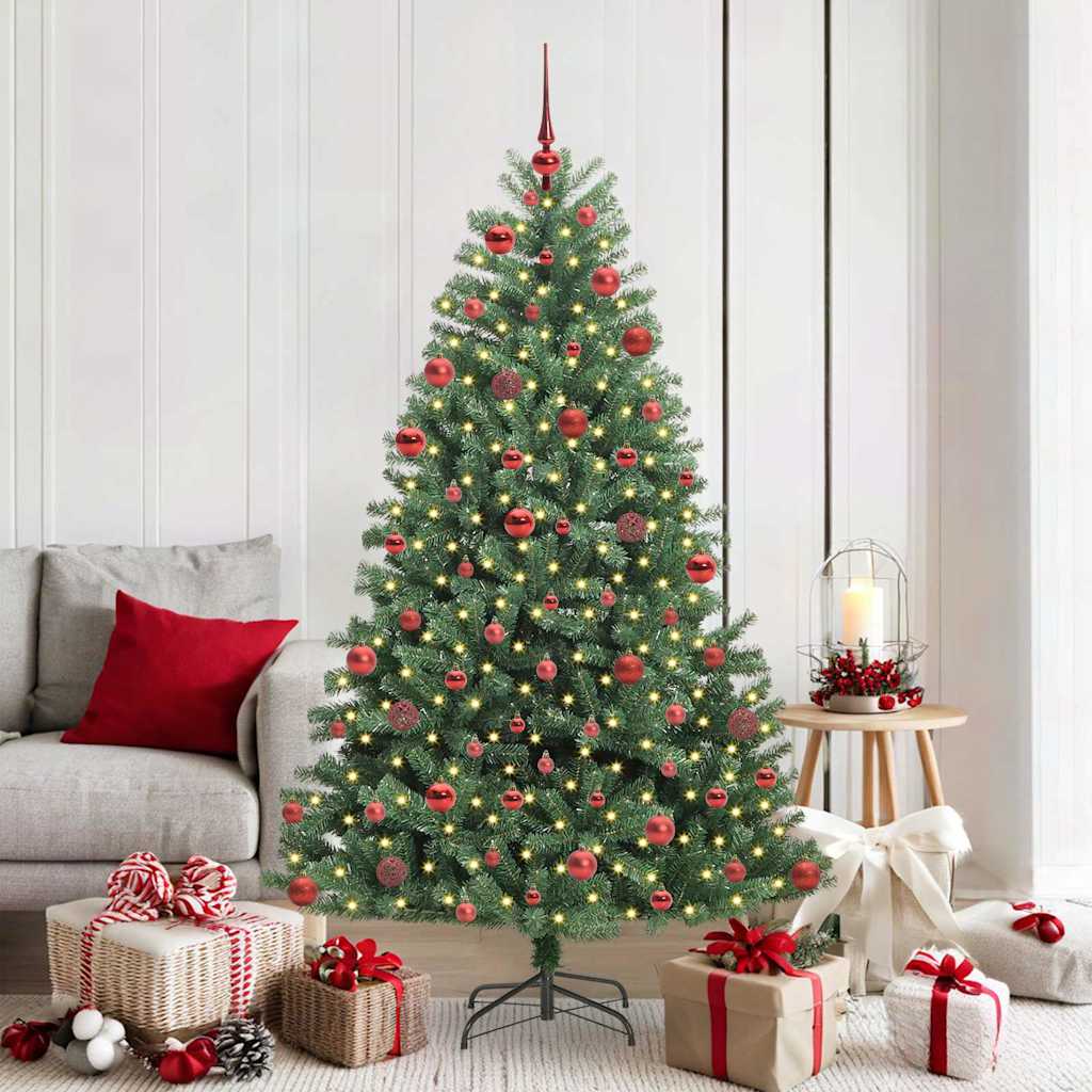 Artificial Hinged Christmas Tree Green 180 cm PVC and Metal