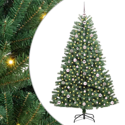 Artificial Hinged Christmas Tree Green 180 cm PVC and Metal