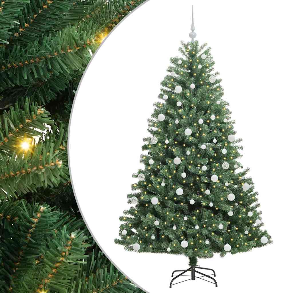 Artificial Hinged Christmas Tree Green 180 cm PVC and Metal