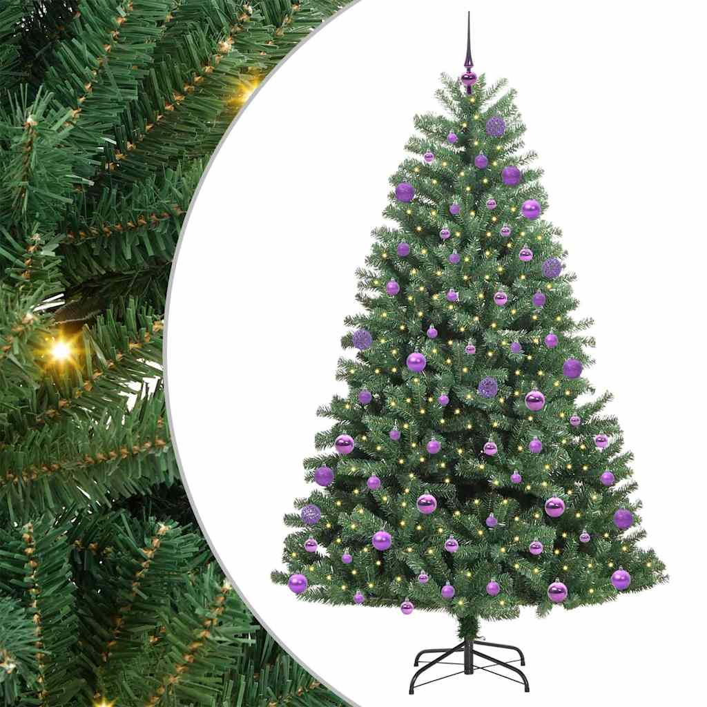 Artificial Hinged Christmas Tree Green 180 cm PVC and Metal