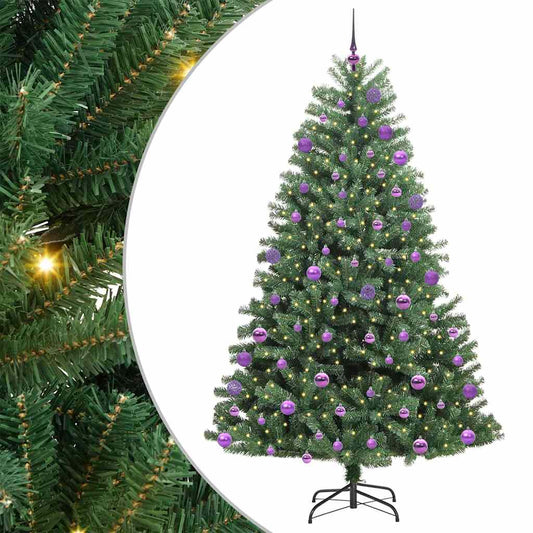 Artificial Hinged Christmas Tree Green 180 cm PVC and Metal