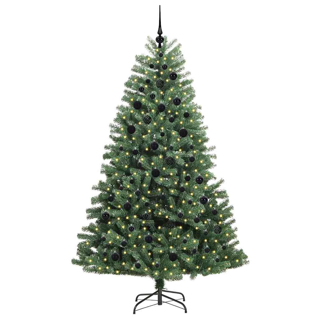 Artificial Hinged Christmas Tree Green 210 cm PVC and Metal