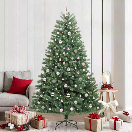 Artificial Hinged Christmas Tree Green 210 cm PVC and Metal