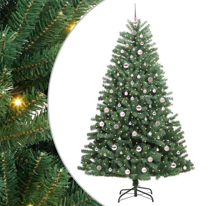 Artificial Hinged Christmas Tree Green 210 cm PVC and Metal