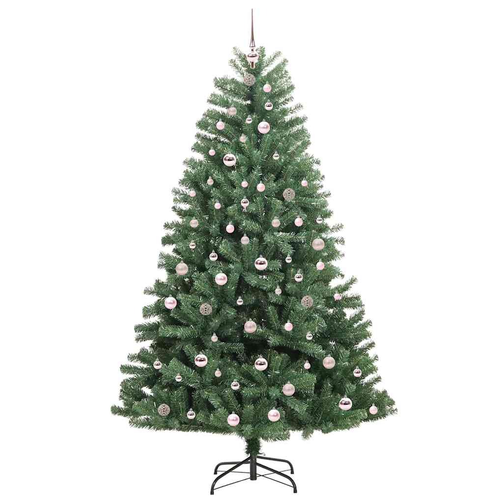 Artificial Hinged Christmas Tree Green 210 cm PVC and Metal