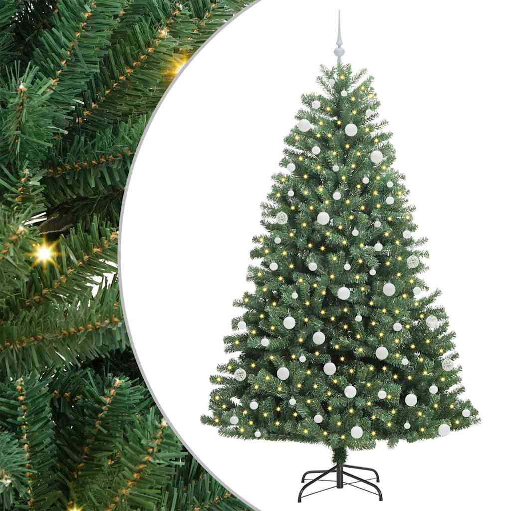 Artificial Hinged Christmas Tree Green 210 cm PVC and Metal