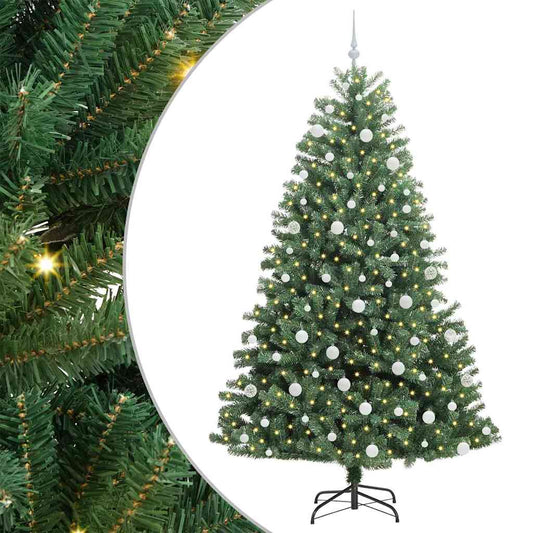 Artificial Hinged Christmas Tree Green 210 cm PVC and Metal