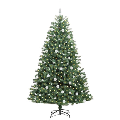 Artificial Hinged Christmas Tree Green 210 cm PVC and Metal