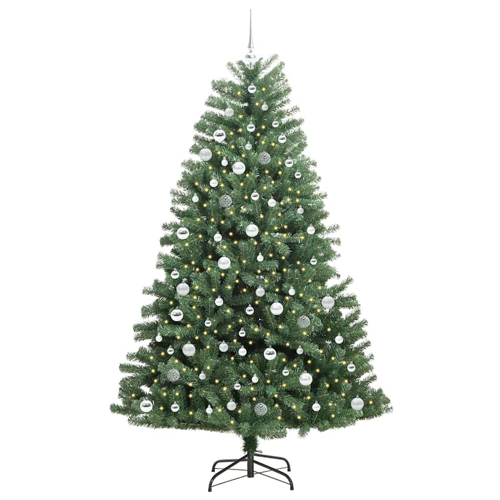 Artificial Hinged Christmas Tree Green 210 cm PVC and Metal