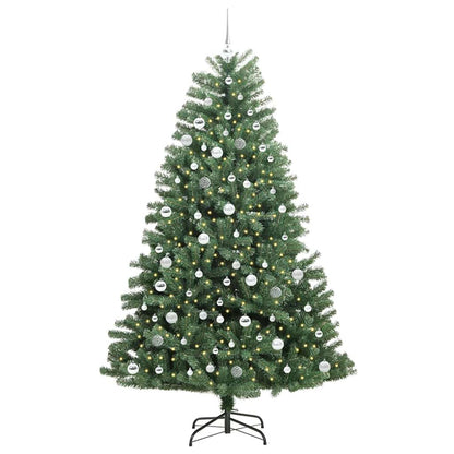 Artificial Hinged Christmas Tree Green 210 cm PVC and Metal