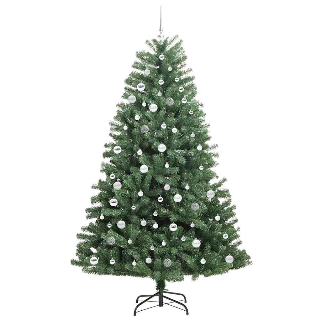 Artificial Hinged Christmas Tree Green 210 cm PVC and Metal