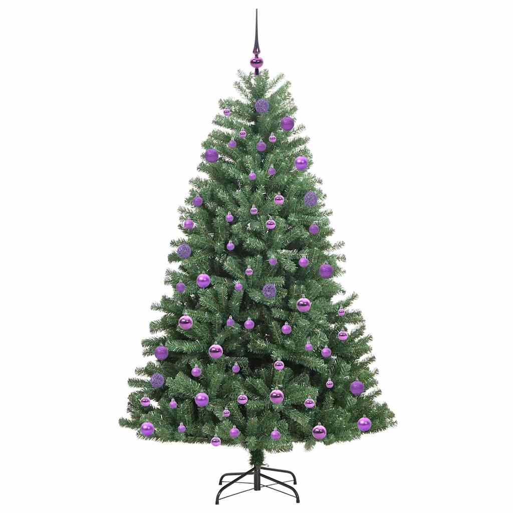 Artificial Hinged Christmas Tree Green 210 cm PVC and Metal