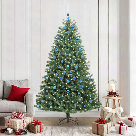 Artificial Hinged Christmas Tree Green 210 cm PVC and Metal