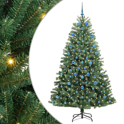 Artificial Hinged Christmas Tree Green 210 cm PVC and Metal