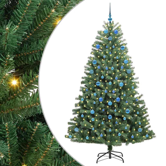 Artificial Hinged Christmas Tree Green 210 cm PVC and Metal