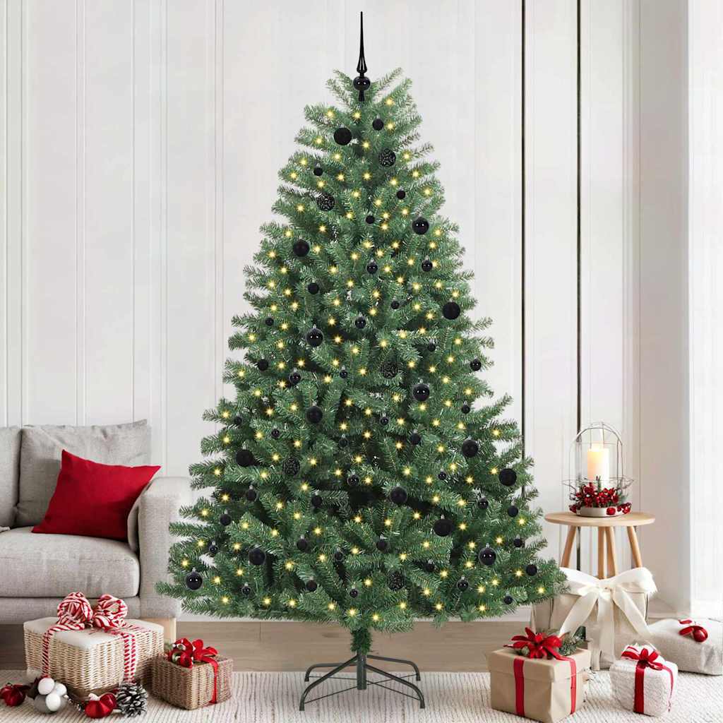 Artificial Hinged Christmas Tree Green 240 cm PVC and Metal