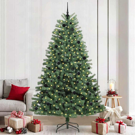 Artificial Hinged Christmas Tree Green 240 cm PVC and Metal