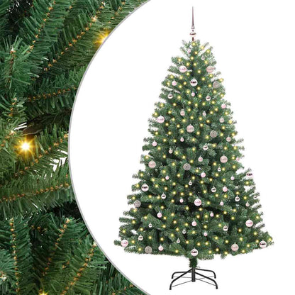 Artificial Hinged Christmas Tree Green 240 cm PVC and Metal