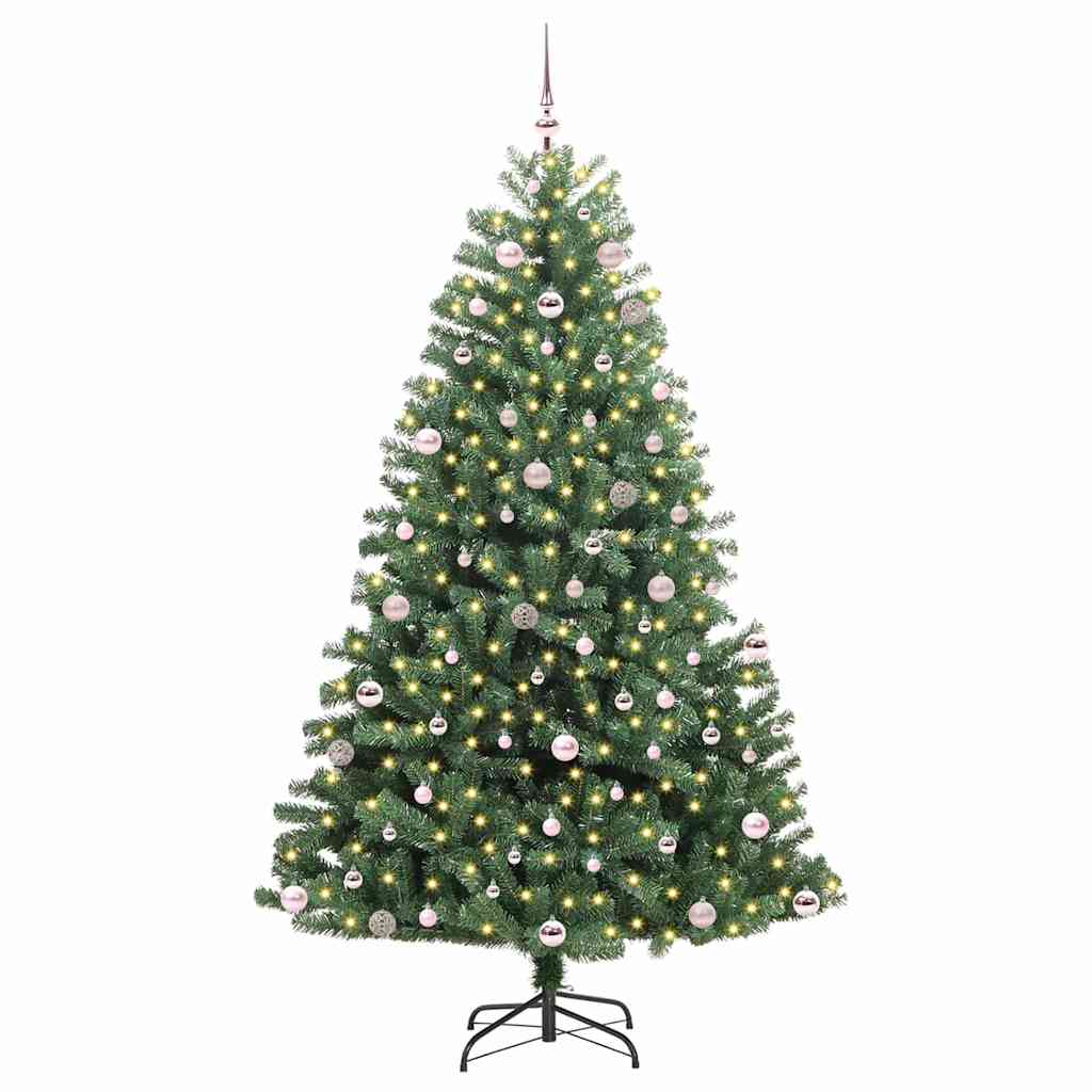 Artificial Hinged Christmas Tree Green 240 cm PVC and Metal