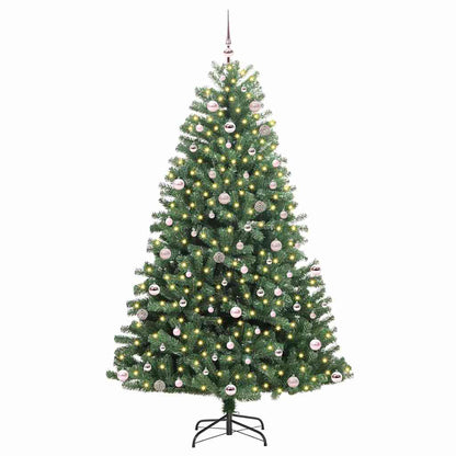 Artificial Hinged Christmas Tree Green 240 cm PVC and Metal
