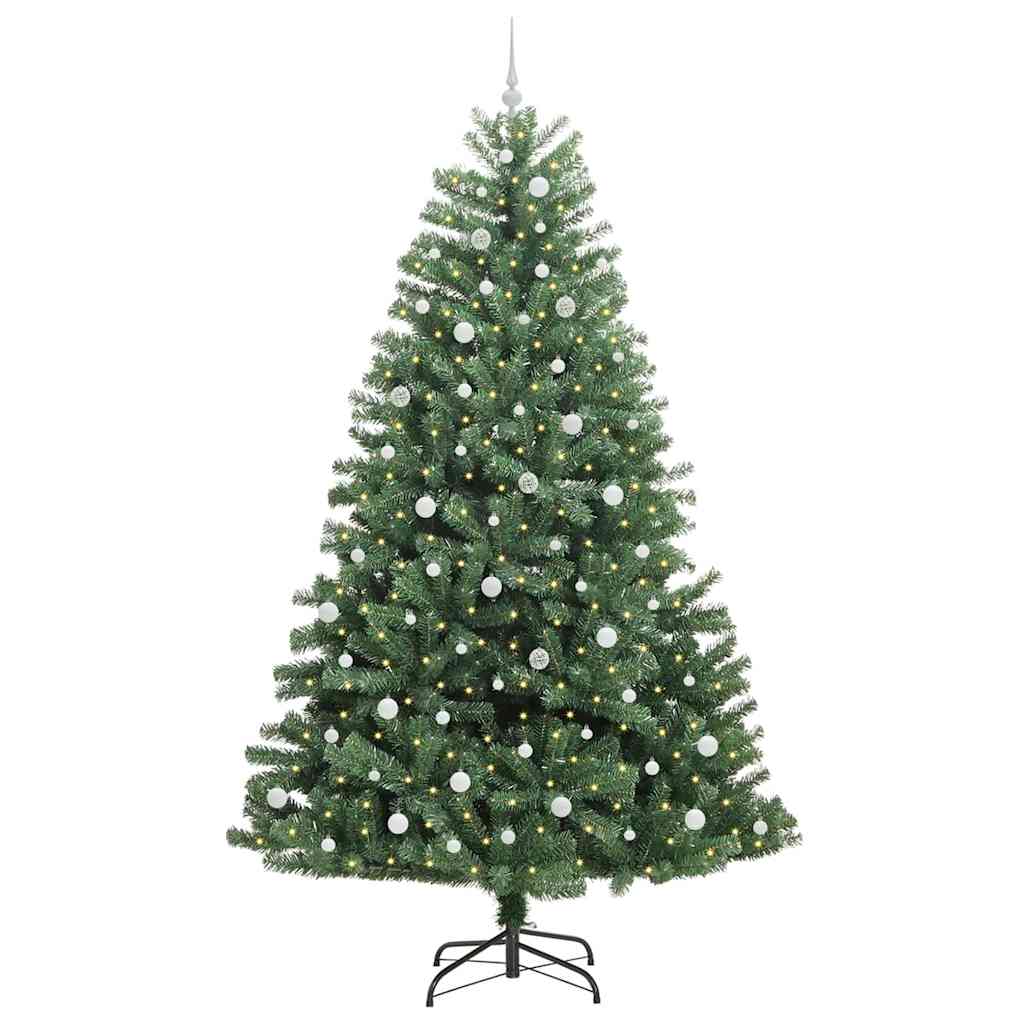 Artificial Hinged Christmas Tree Green 240 cm PVC and Metal