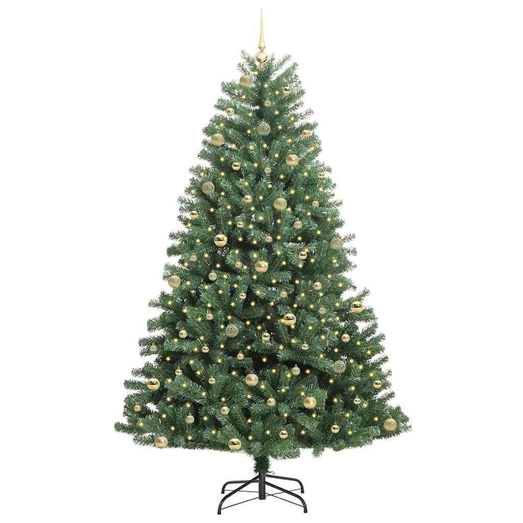 Artificial Hinged Christmas Tree Green 240 cm PVC and Metal