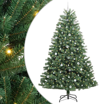 Artificial Hinged Christmas Tree Green 240 cm PVC and Metal