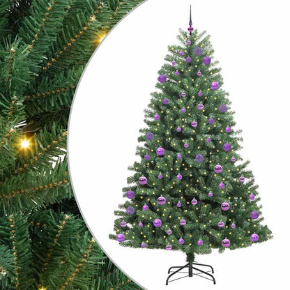 Artificial Hinged Christmas Tree Green 240 cm PVC and Metal