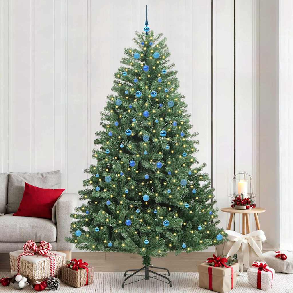 Artificial Hinged Christmas Tree Green 240 cm PVC and Metal