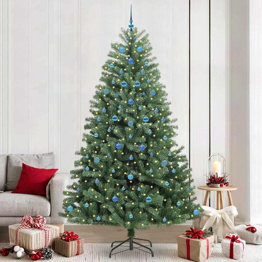Artificial Hinged Christmas Tree Green 240 cm PVC and Metal
