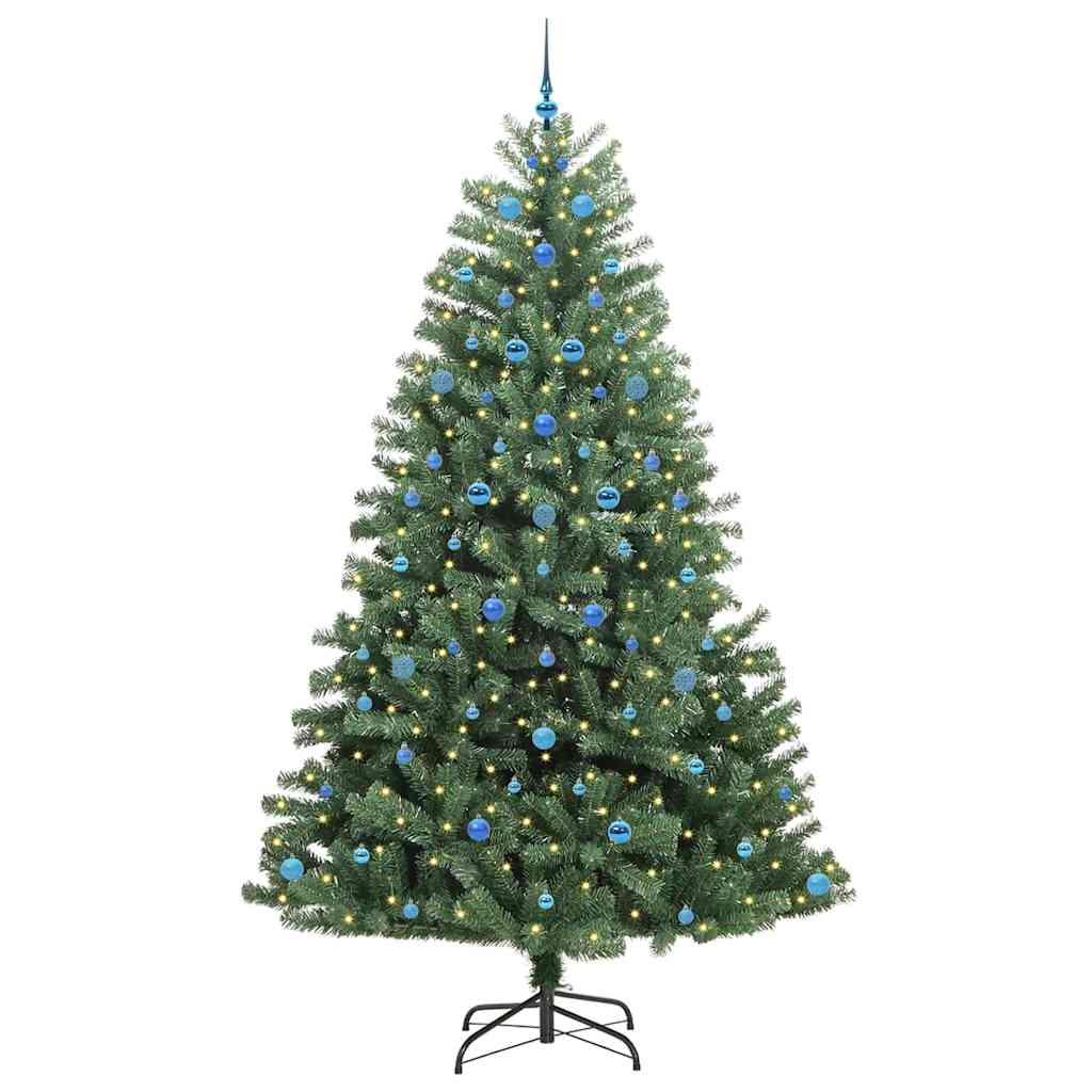 Artificial Hinged Christmas Tree Green 240 cm PVC and Metal