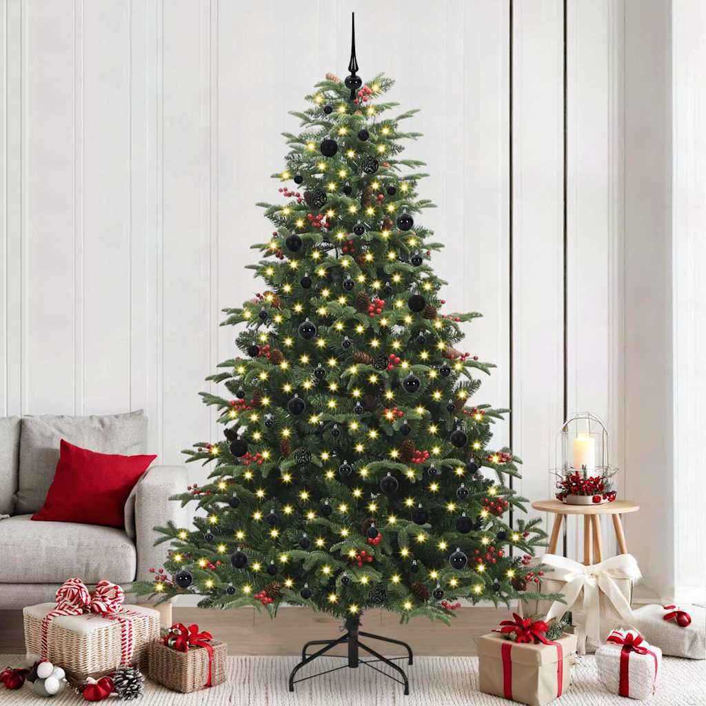 Artificial Christmas Tree with 300 LEDs with Stand Green 240 cm