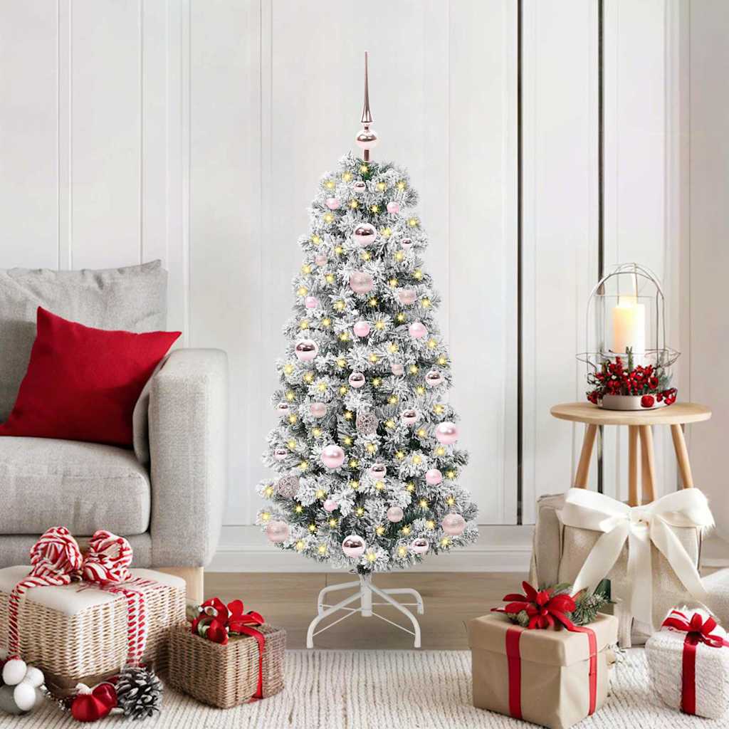 Artificial Hinged Christmas Tree Green and White 120 cm