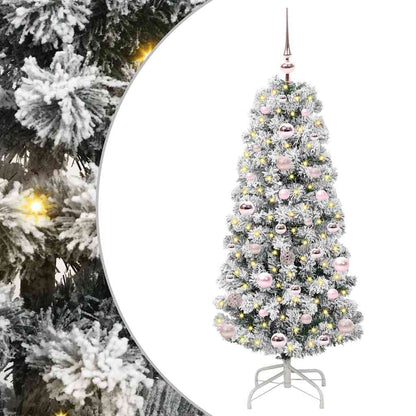 Artificial Hinged Christmas Tree Green and White 120 cm