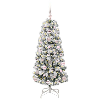 Artificial Hinged Christmas Tree Green and White 120 cm