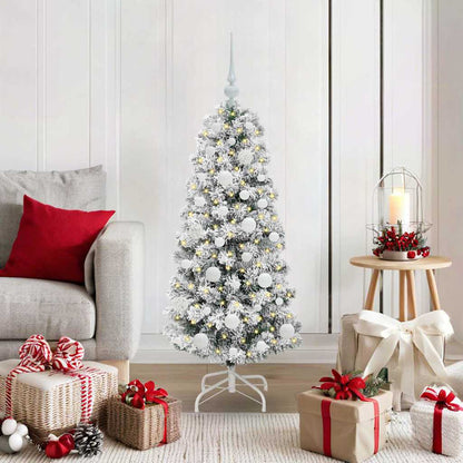 Artificial Hinged Christmas Tree Green and White 120 cm