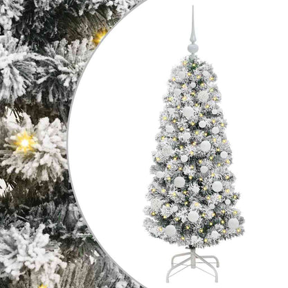 Artificial Hinged Christmas Tree Green and White 120 cm