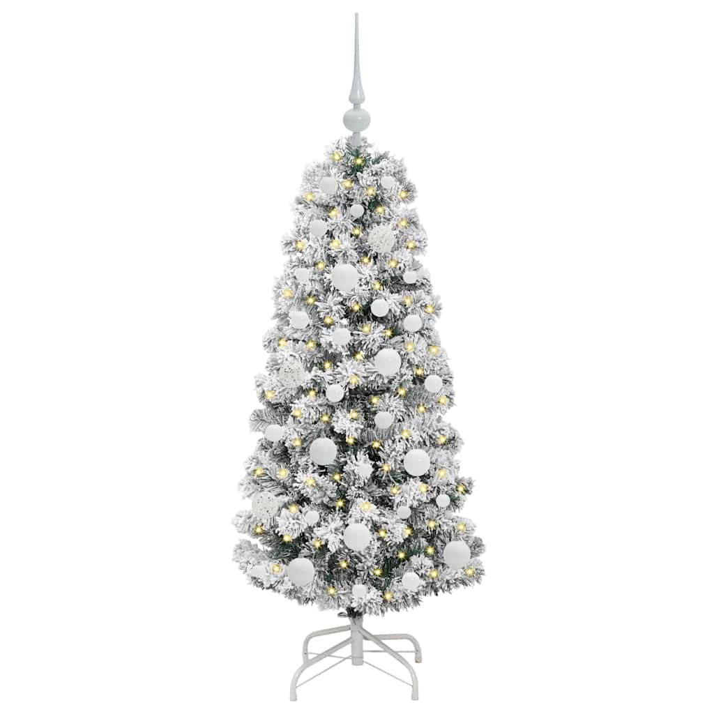 Artificial Hinged Christmas Tree Green and White 120 cm