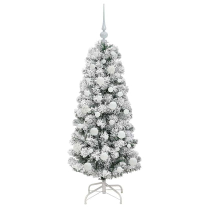 Artificial Hinged Christmas Tree Green and White 120 cm
