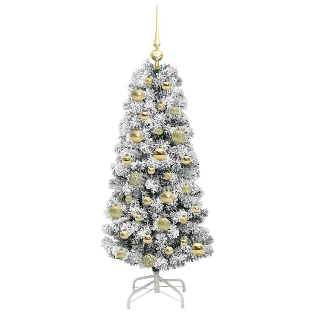 Artificial Hinged Christmas Tree Green and White 120 cm