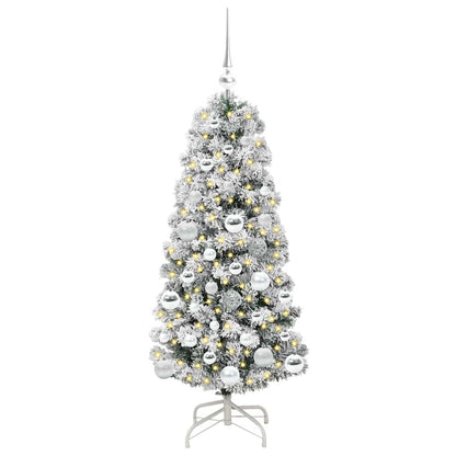 Artificial Hinged Christmas Tree Green and White 120 cm