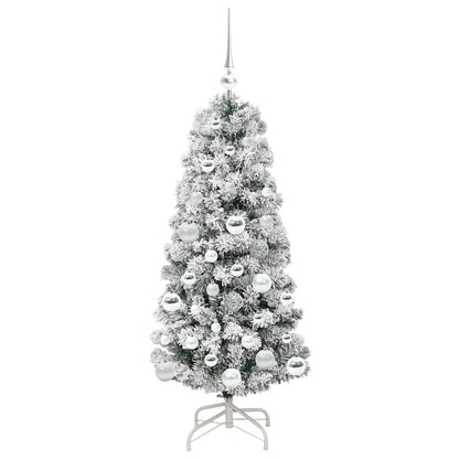 Artificial Hinged Christmas Tree Green and White 120 cm