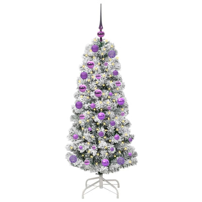 Artificial Hinged Christmas Tree Green and White 120 cm