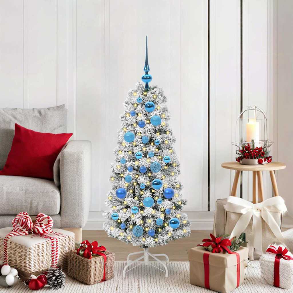 Artificial Hinged Christmas Tree Green and White 120 cm