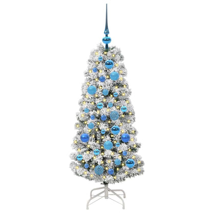 Artificial Hinged Christmas Tree Green and White 120 cm