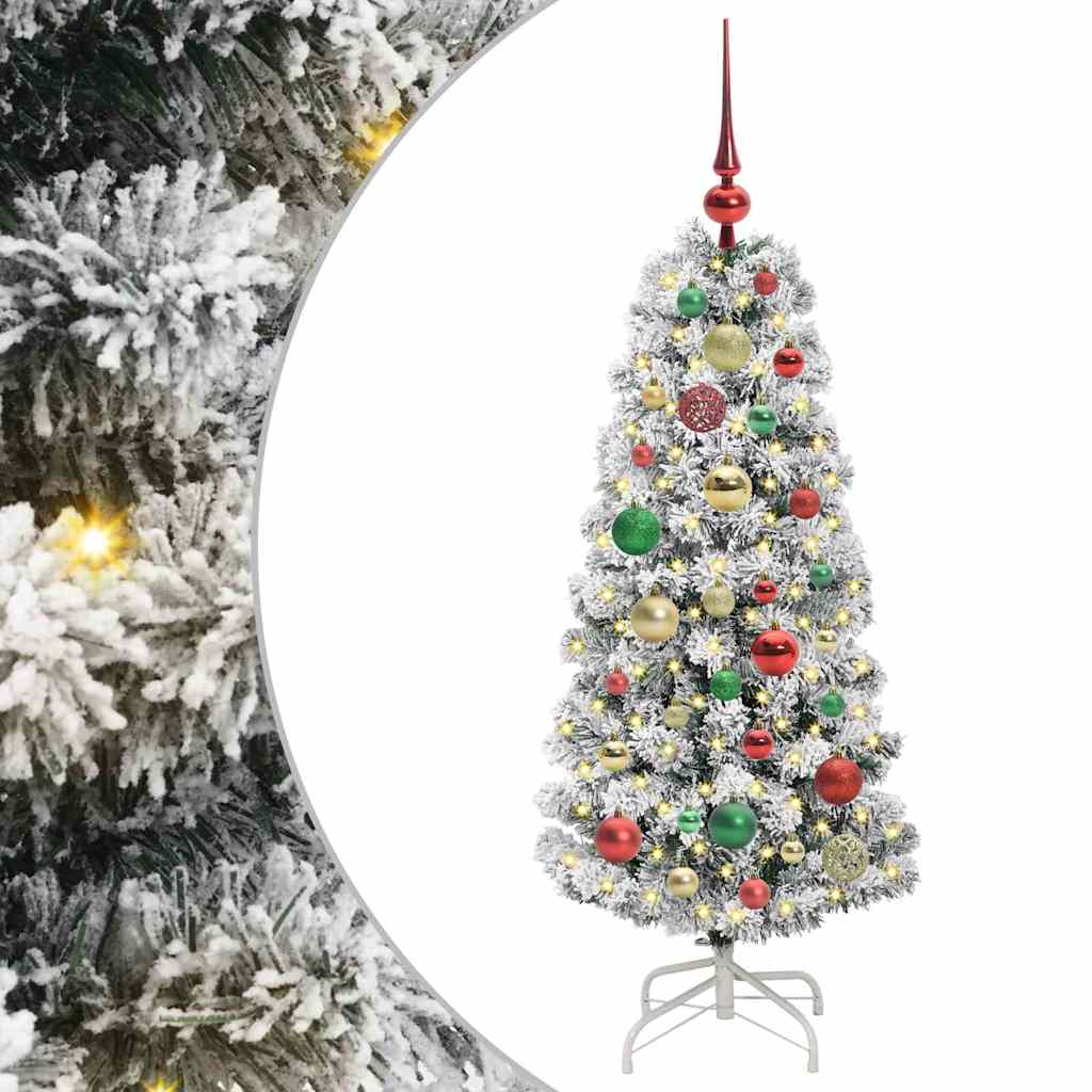 Artificial Hinged Christmas Tree Green and White 120 cm
